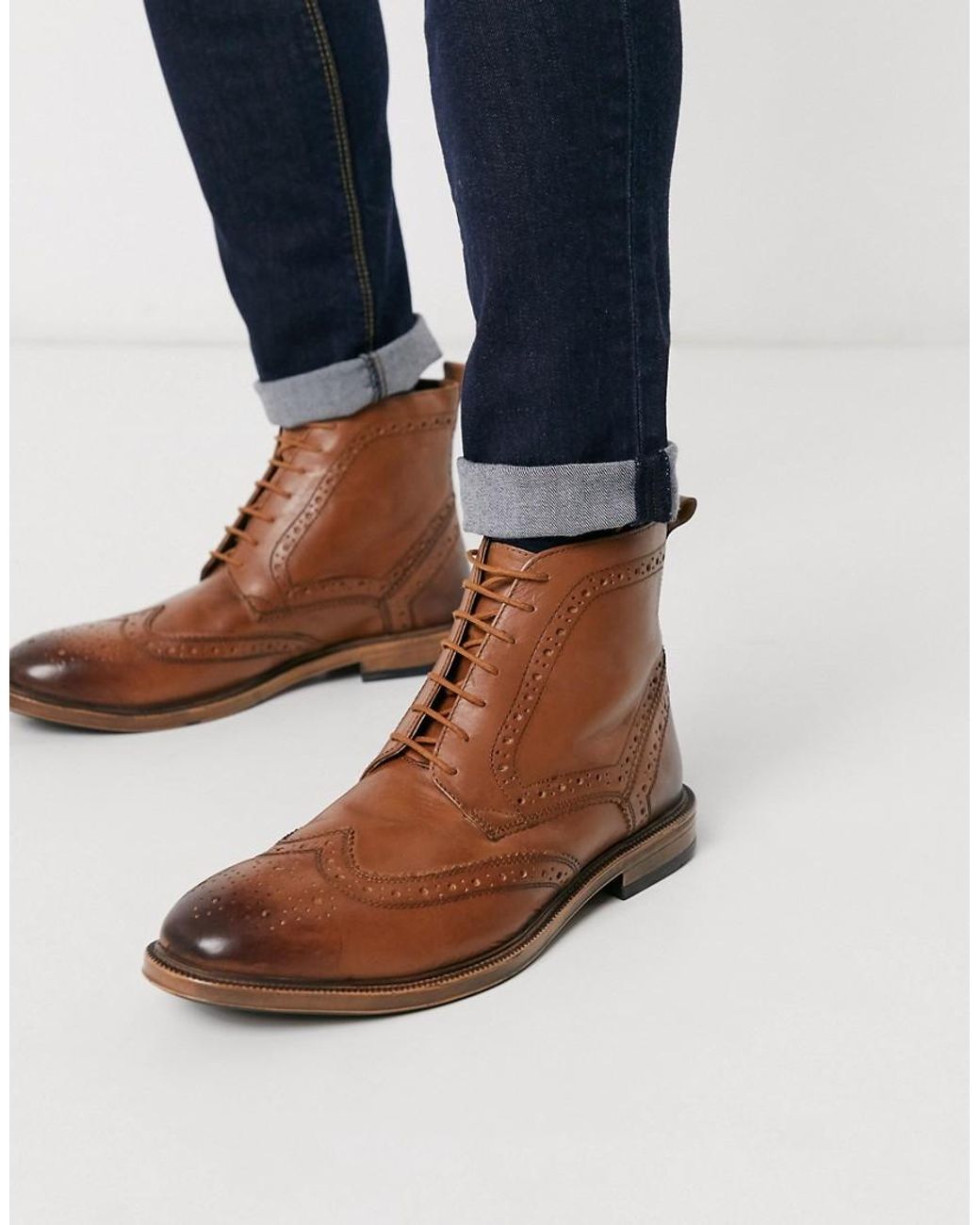 KG by Kurt Geiger Kg By Kurt Geiger Brogue Boots in Brown for Men