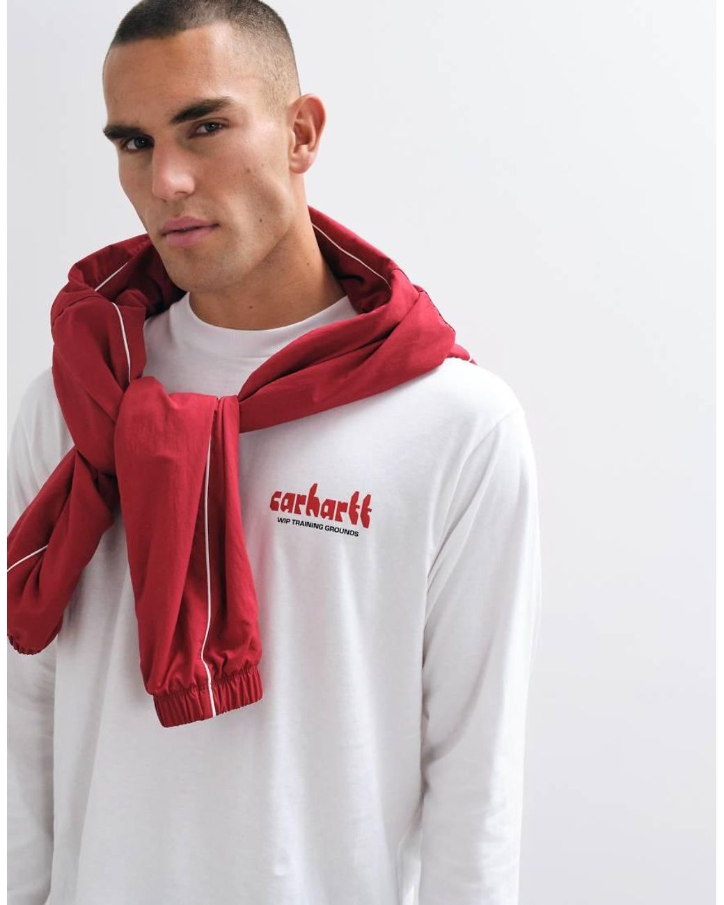 Carhartt White Framework Long Sleeve T-shirt for men