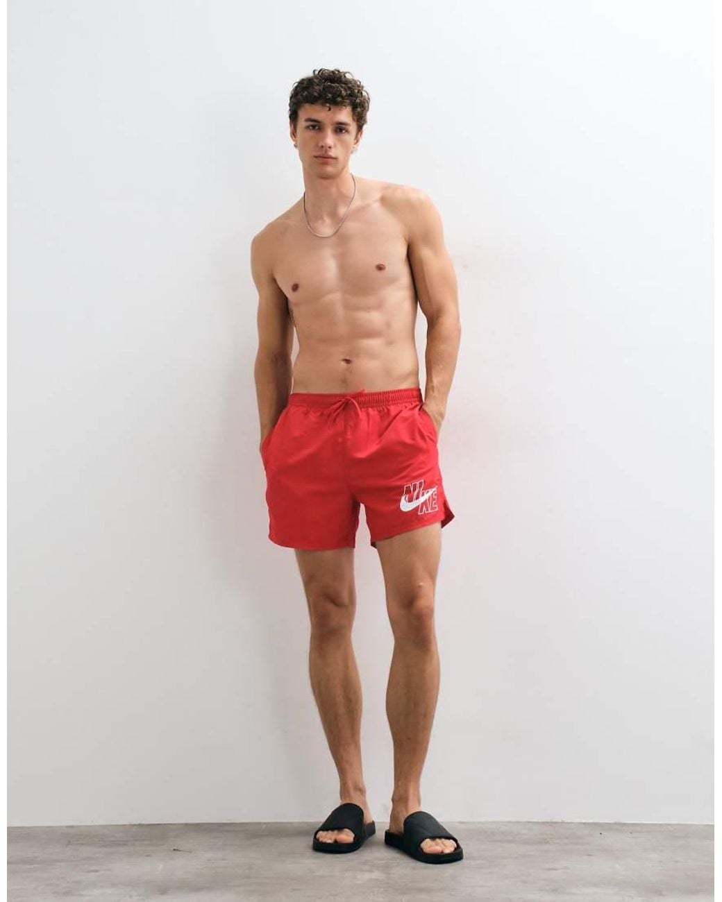 Nike Red Nike Swim 5"" Volley Short for men