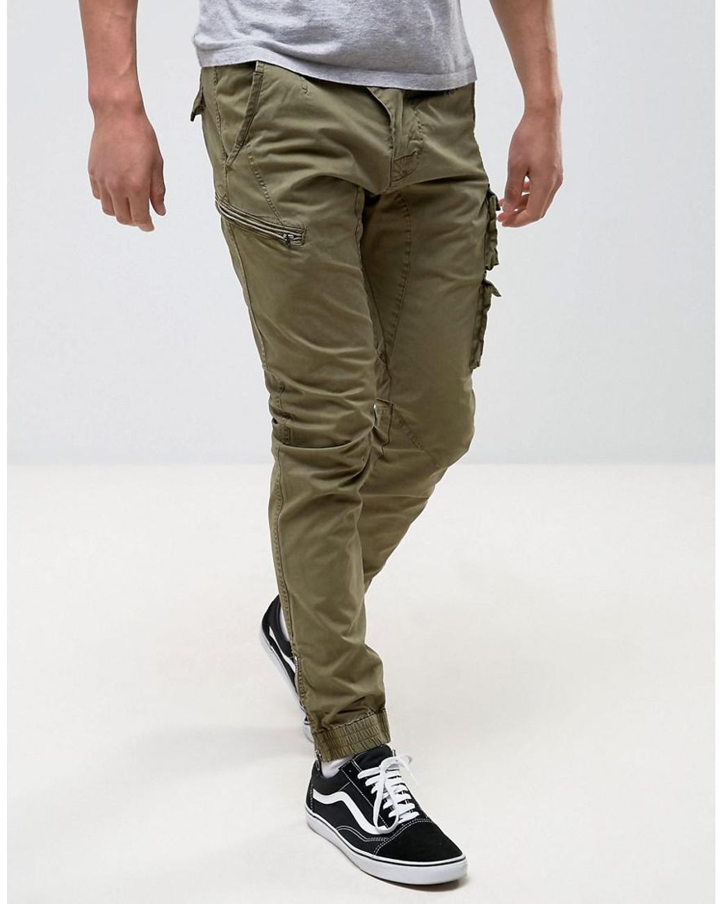 Replay Slim Fit Cargo Pant in Green for Men | Lyst UK