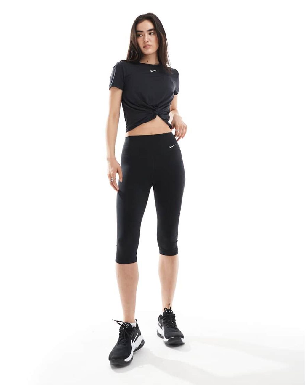 Nike Black Women's One Classic Dri-fit Twist Short-sleeve Top