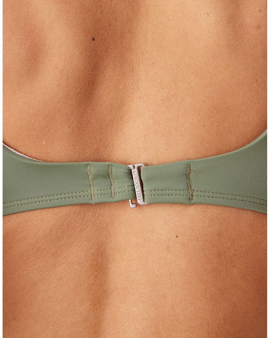 Free Society Green Square Neck Swimsuit