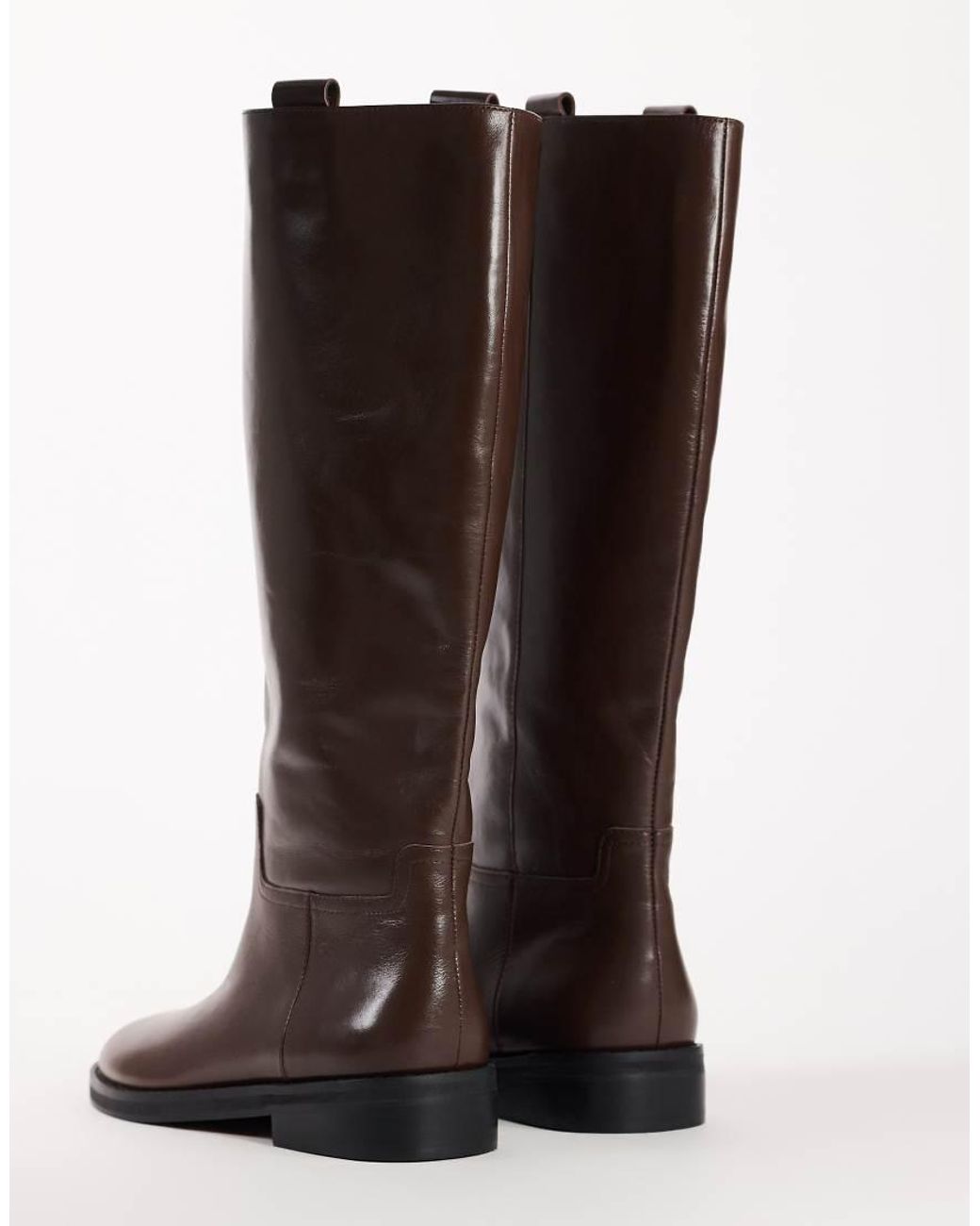 TOPSHOP Brown Penelope Real Leather Riding Boot