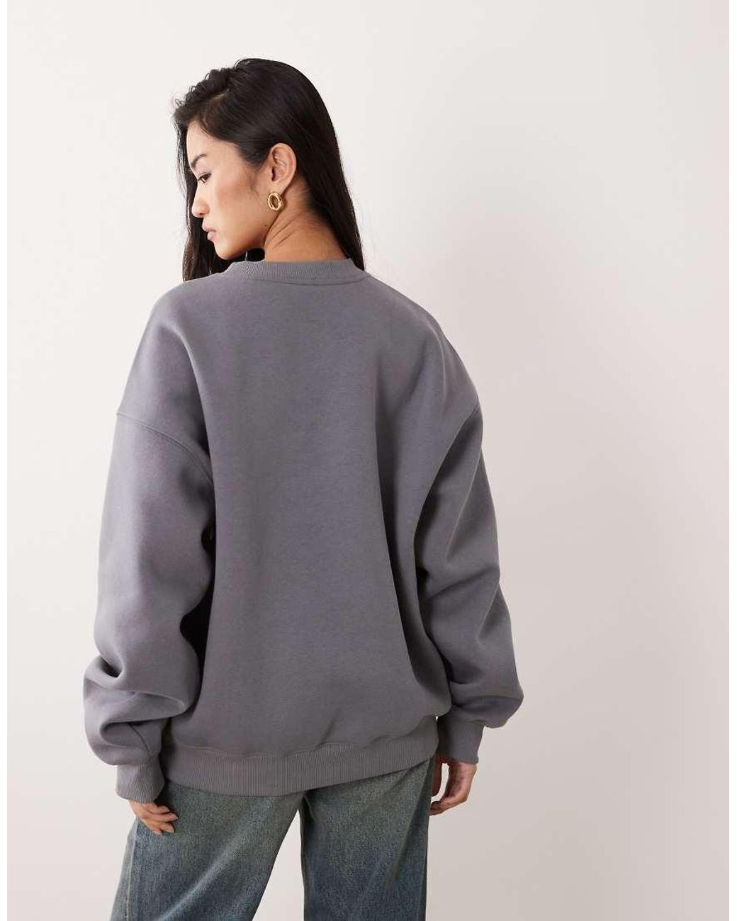 Cotton On Gray Boxy Fit Crew Neck Sweatshirt