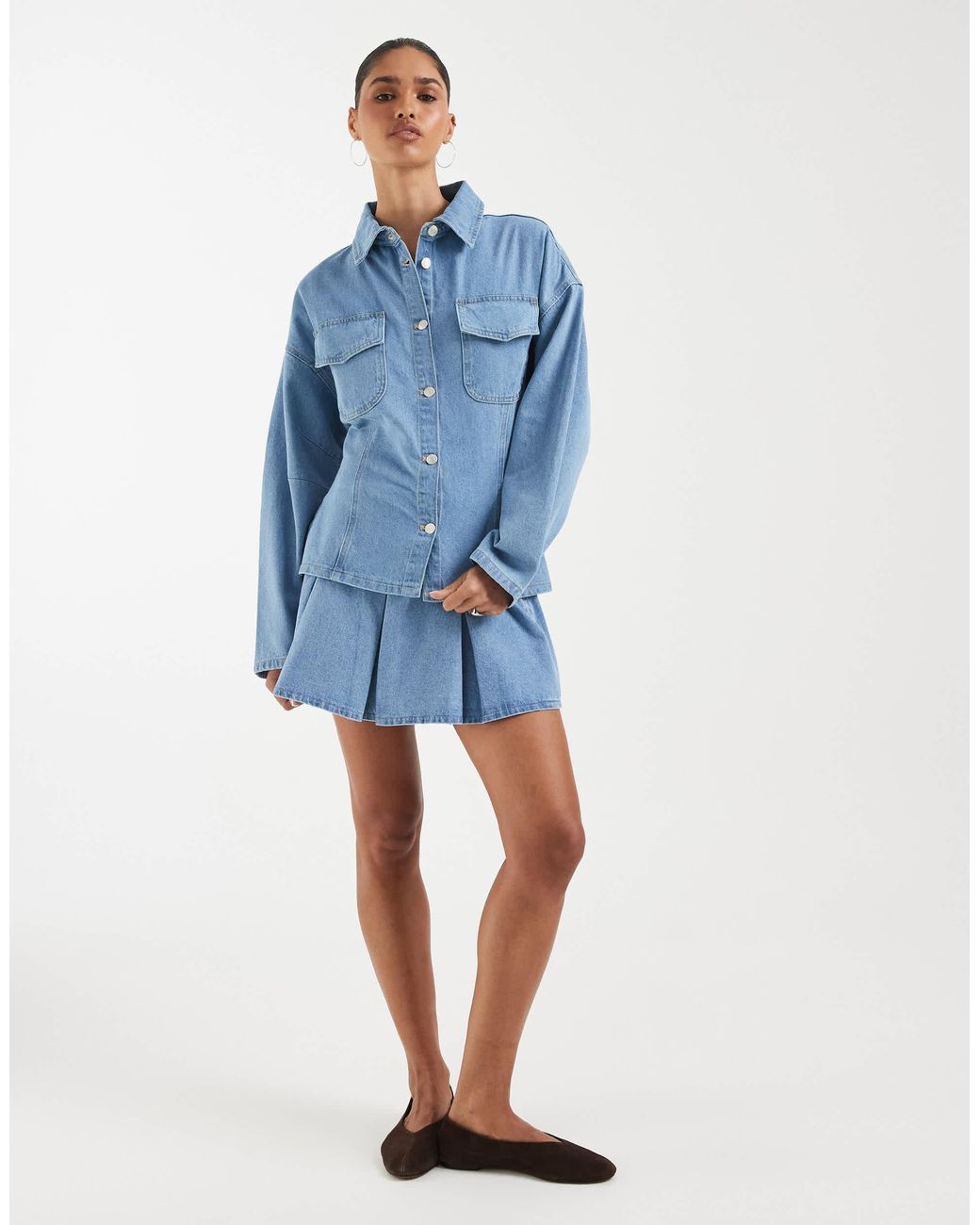 ASOS Blue Batwing Denim Shirt