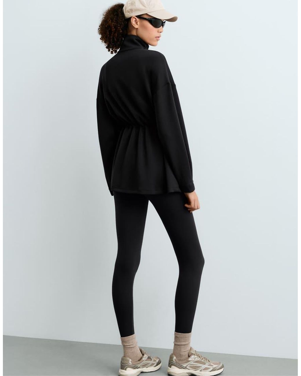 Oysho Black Long Jacket With Modal And Soft Touch Pockets
