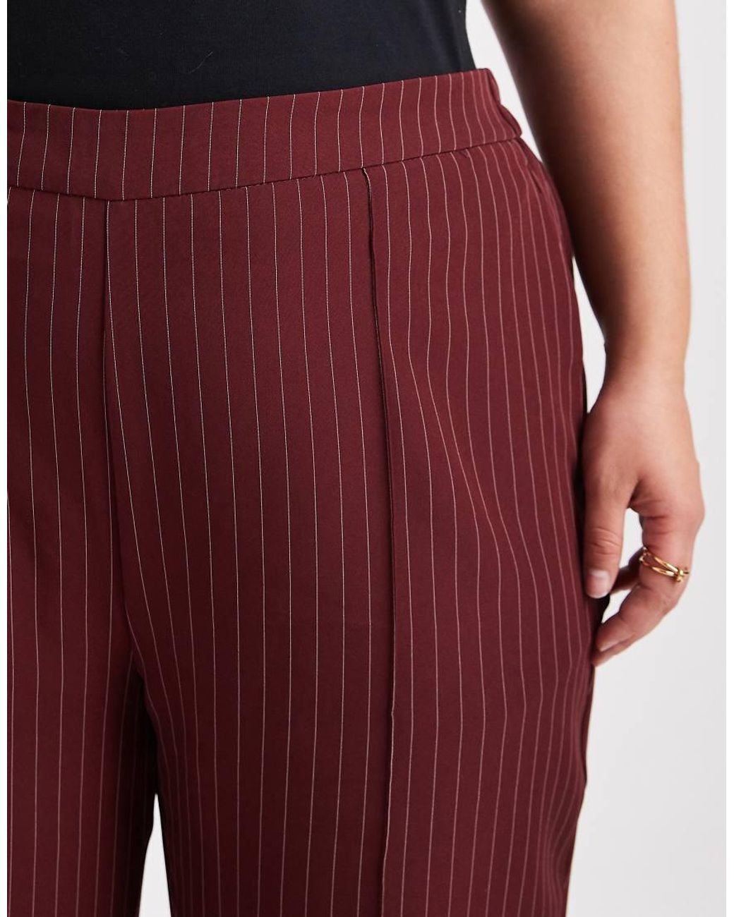 Pieces Plus Red Pieces Curve Tailo Trousers Co-ord