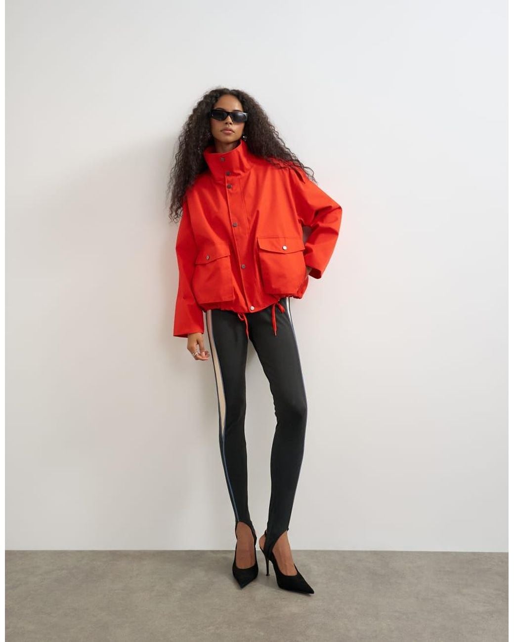 TOPSHOP Red Bubble Hem Trench