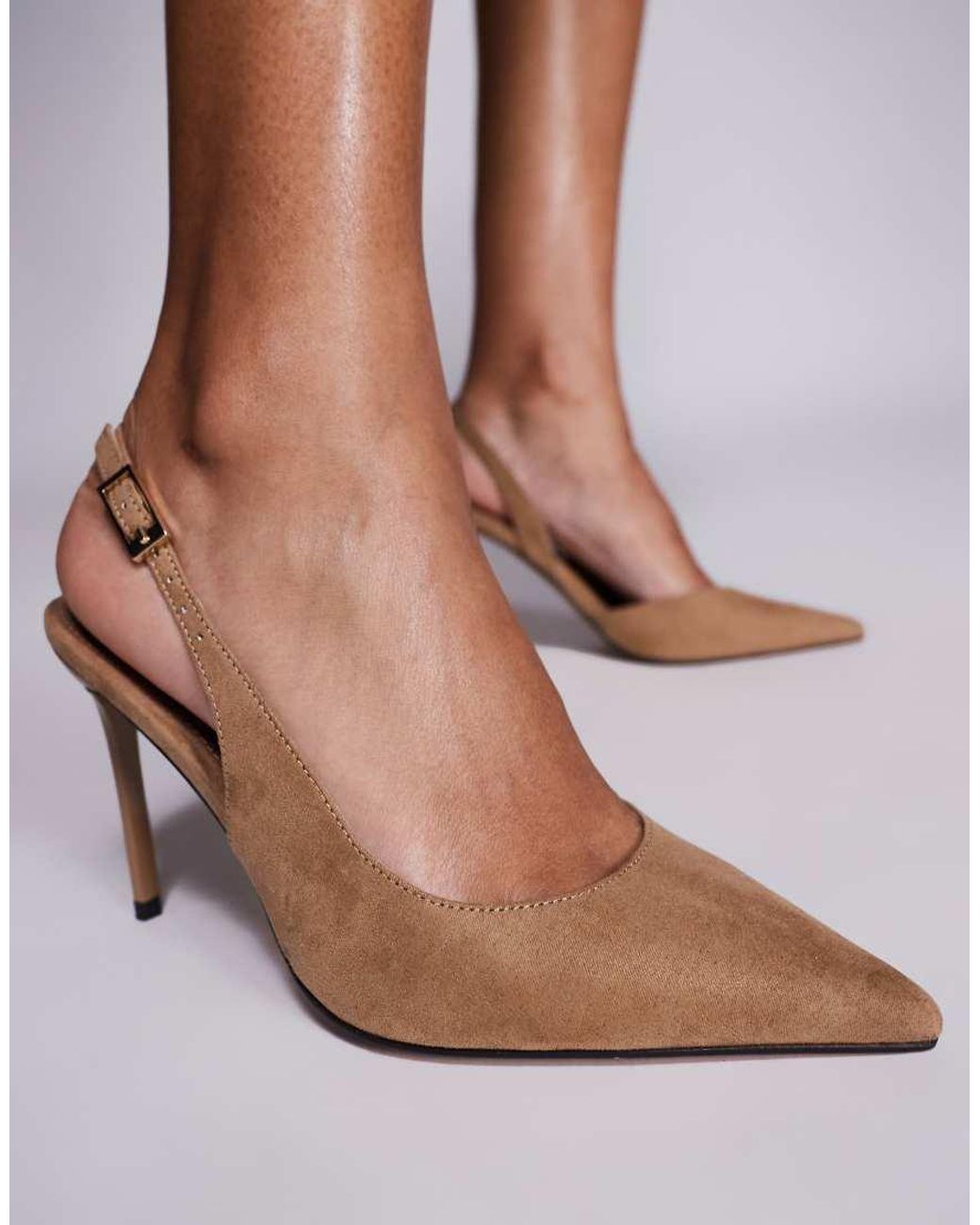 ASOS Brown Polar D'Orsay Slingback High Heel Shoes