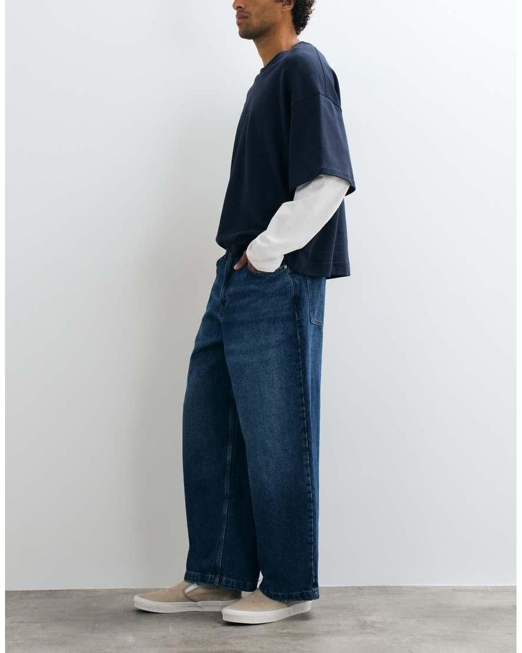 ASOS Barrel Jeans in het Blue voor heren