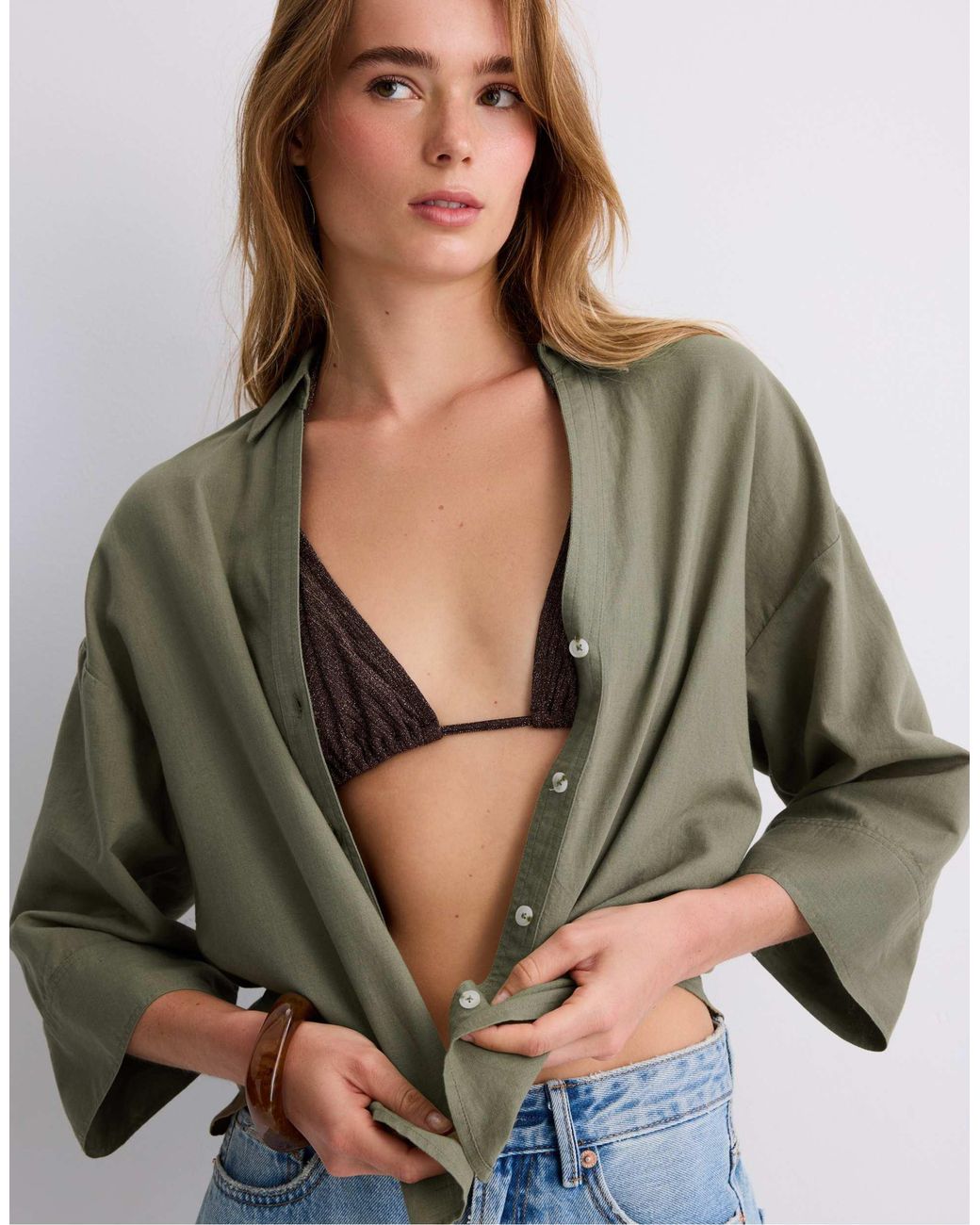 Stradivarius Brown – hemdbluse