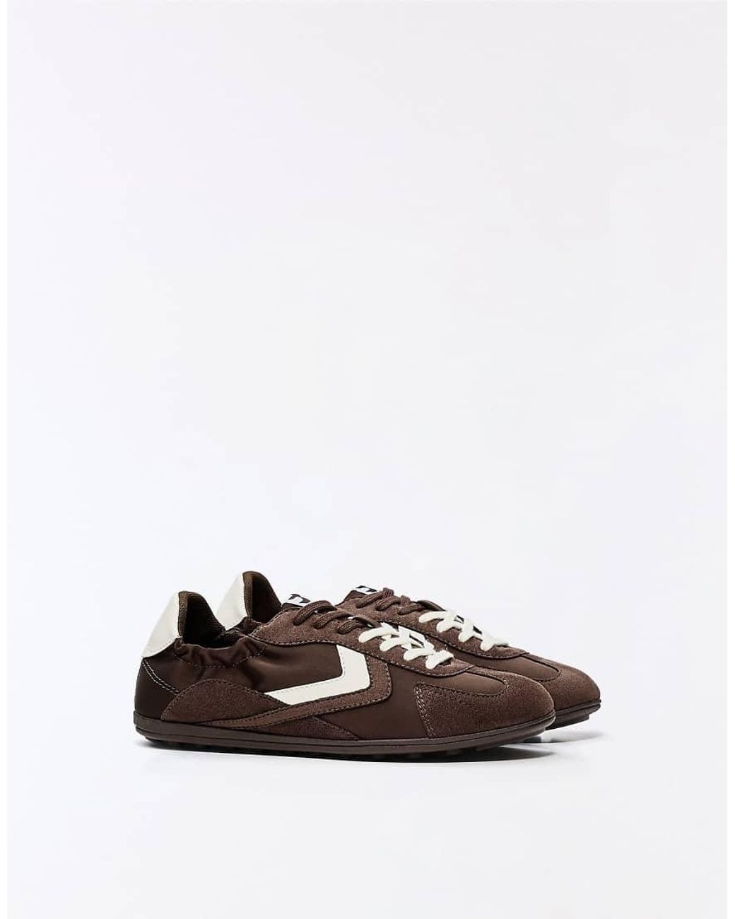 Bershka White Retro Flat Sole Trainers