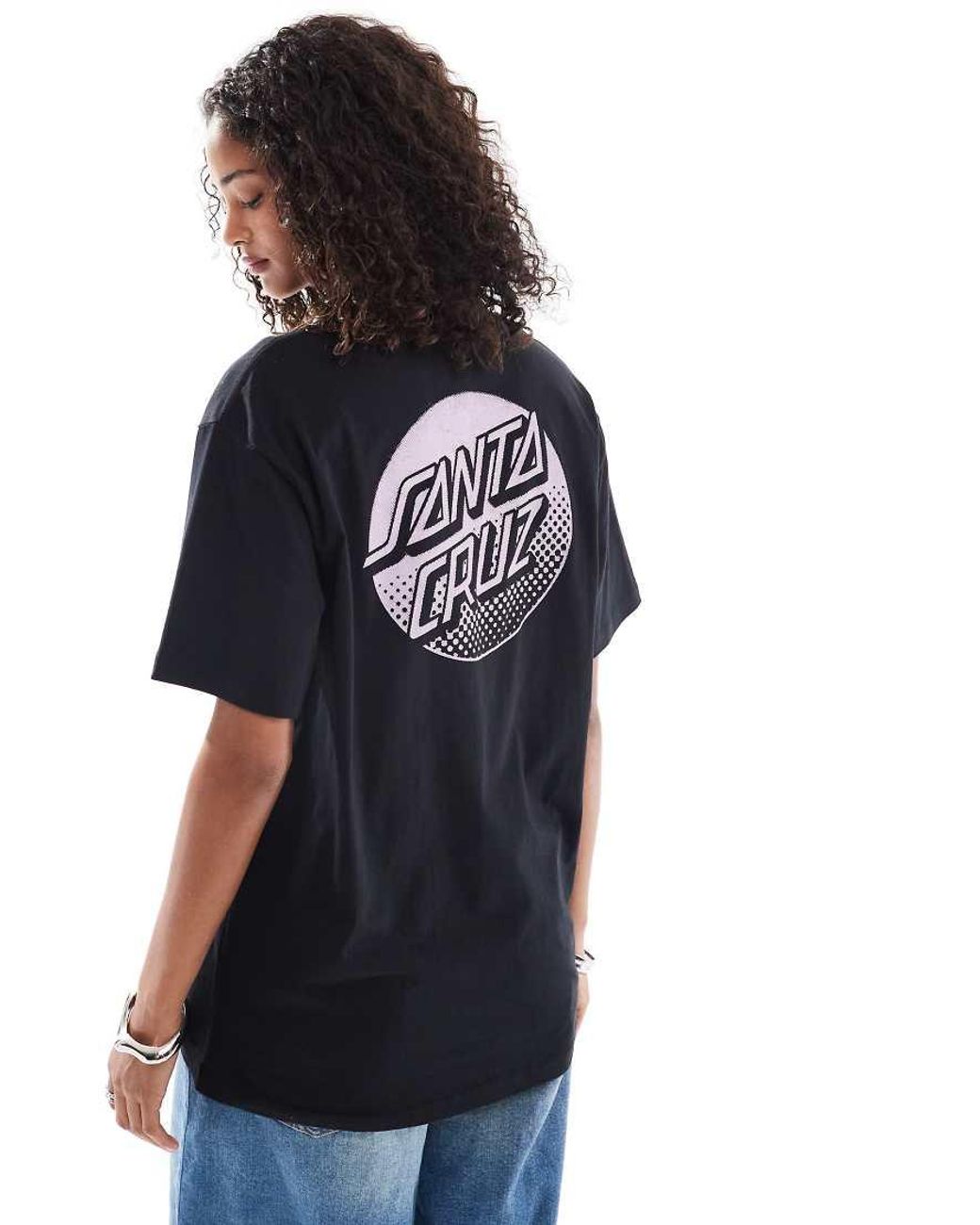 Santa Cruz Black Relaxed Back Print Logo T-shirt