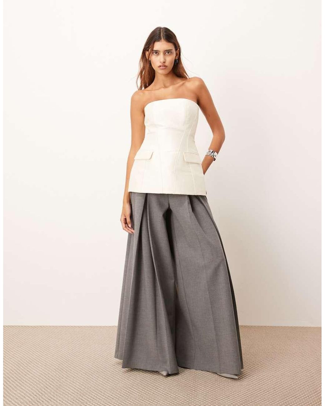 ARRANGE White Sculpted Bandeau Top