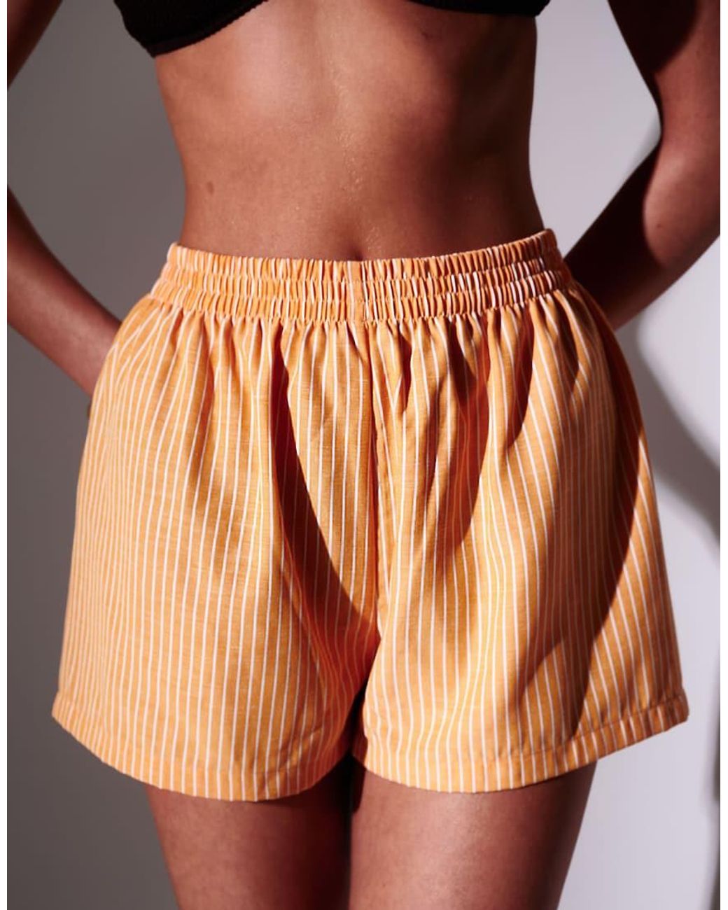 South Beach Brown Striped Beach Shorts