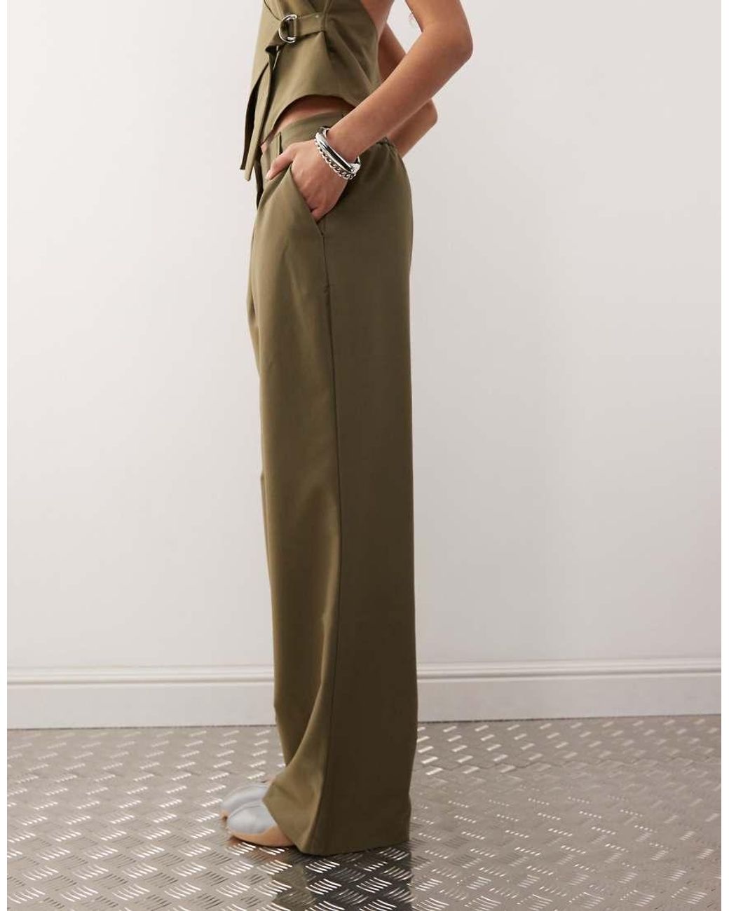 Collusion Natural Wide Leg Tailored Trouser Co-ord