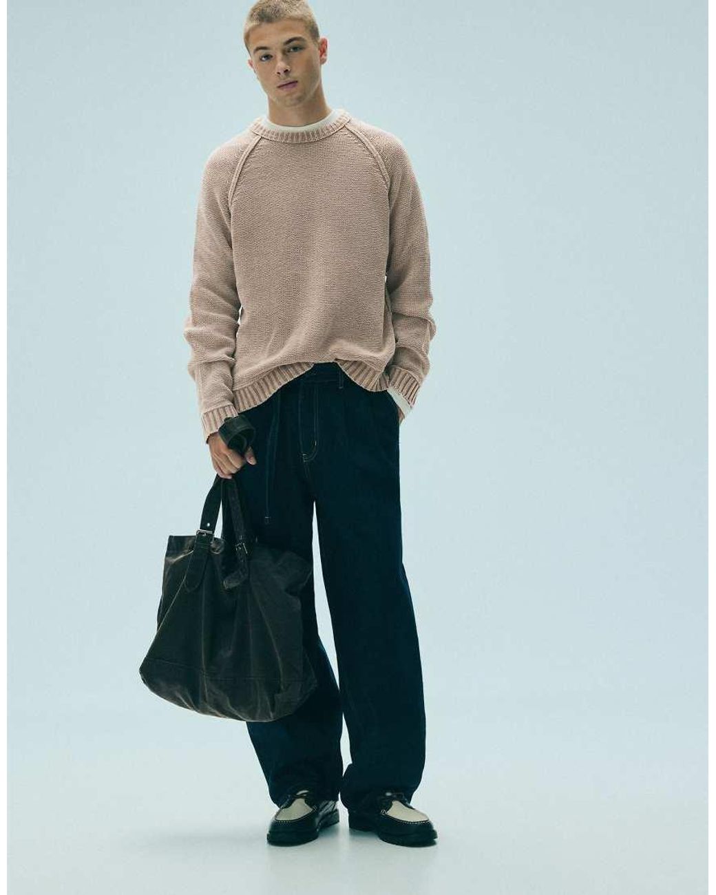 Pull&Bear Natural Washed Finish Jumper for men