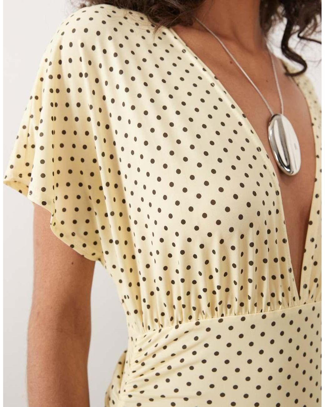 Miss Selfridge Brown V-Neck Top