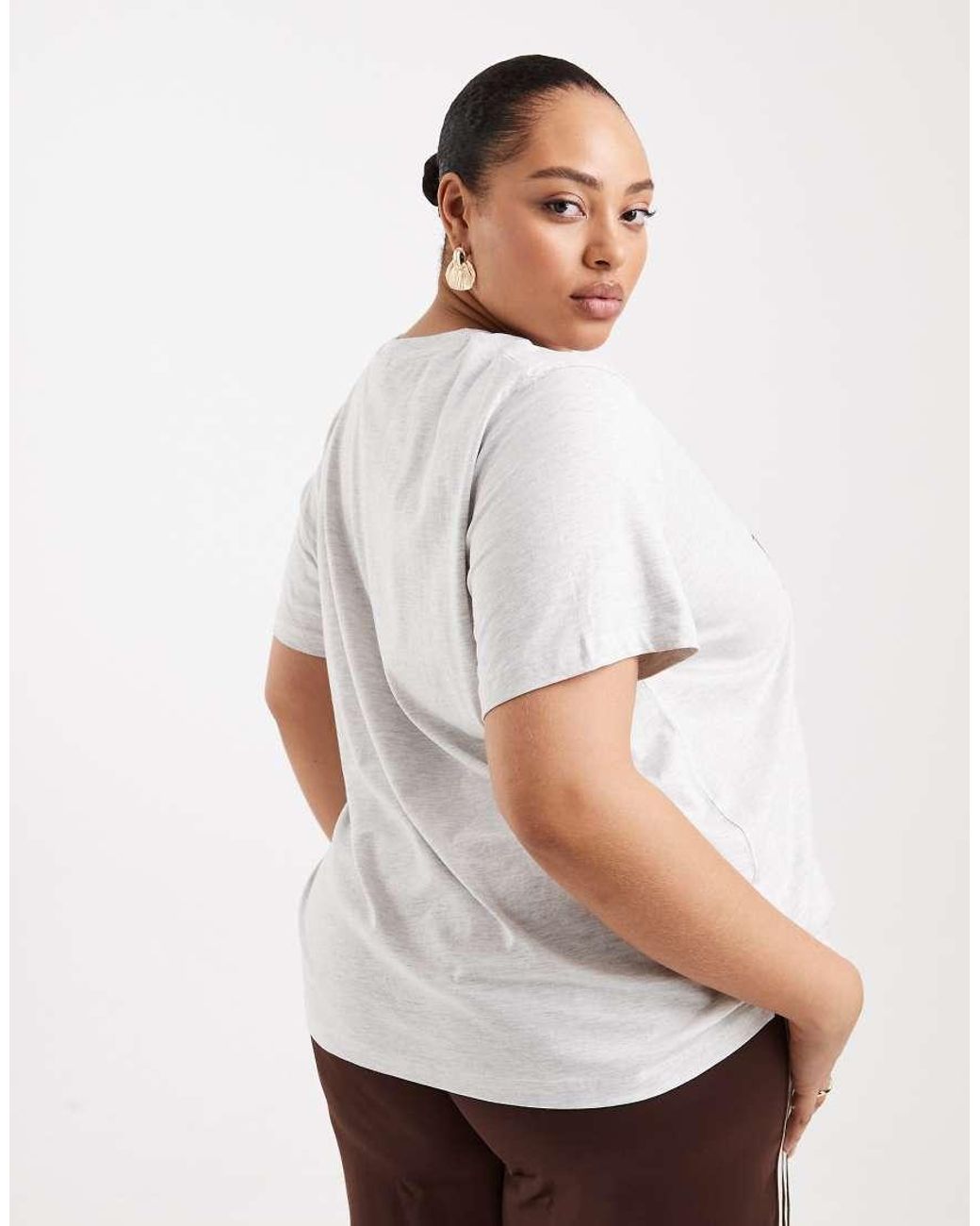 ASOS White Asos Design Curve Regular T-shirt With Leopard Graphic