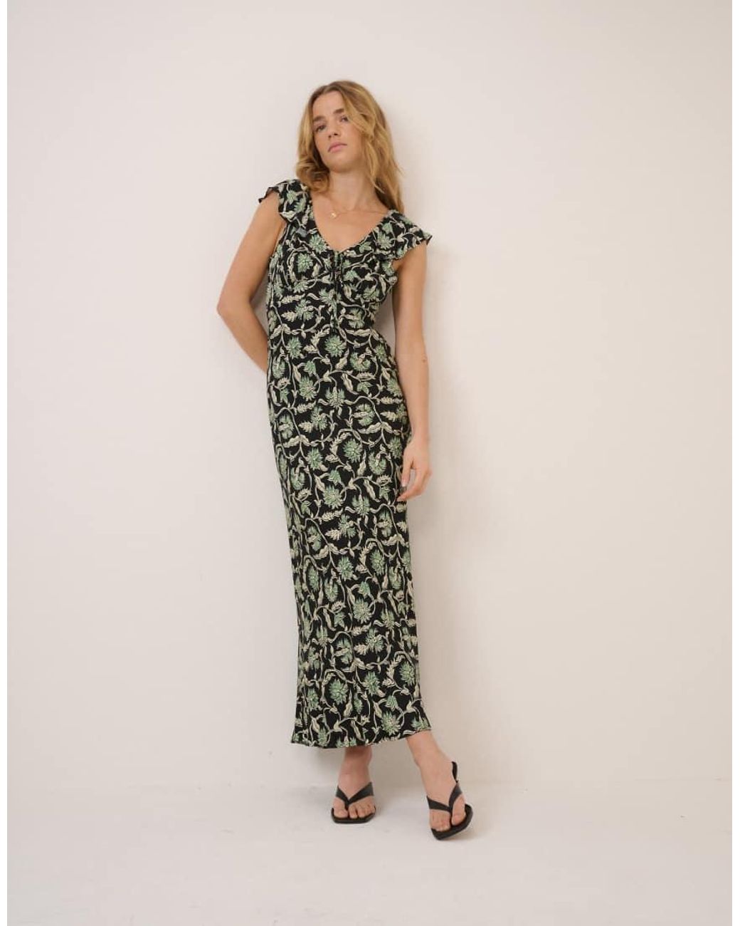Nobody's Child Natural Floral Cleo Midi Dress