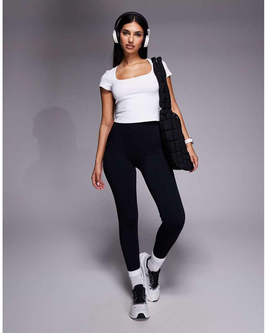 4505 Gray Active Square Cap Sleeve Top