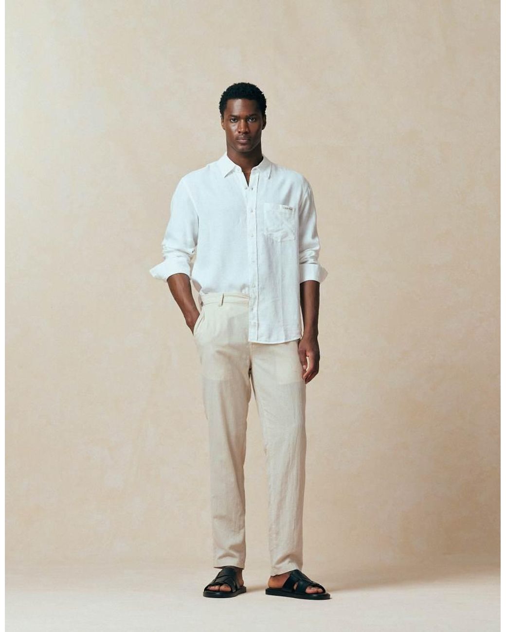 Jack & Jones Natural Linen Blend Trouser for men