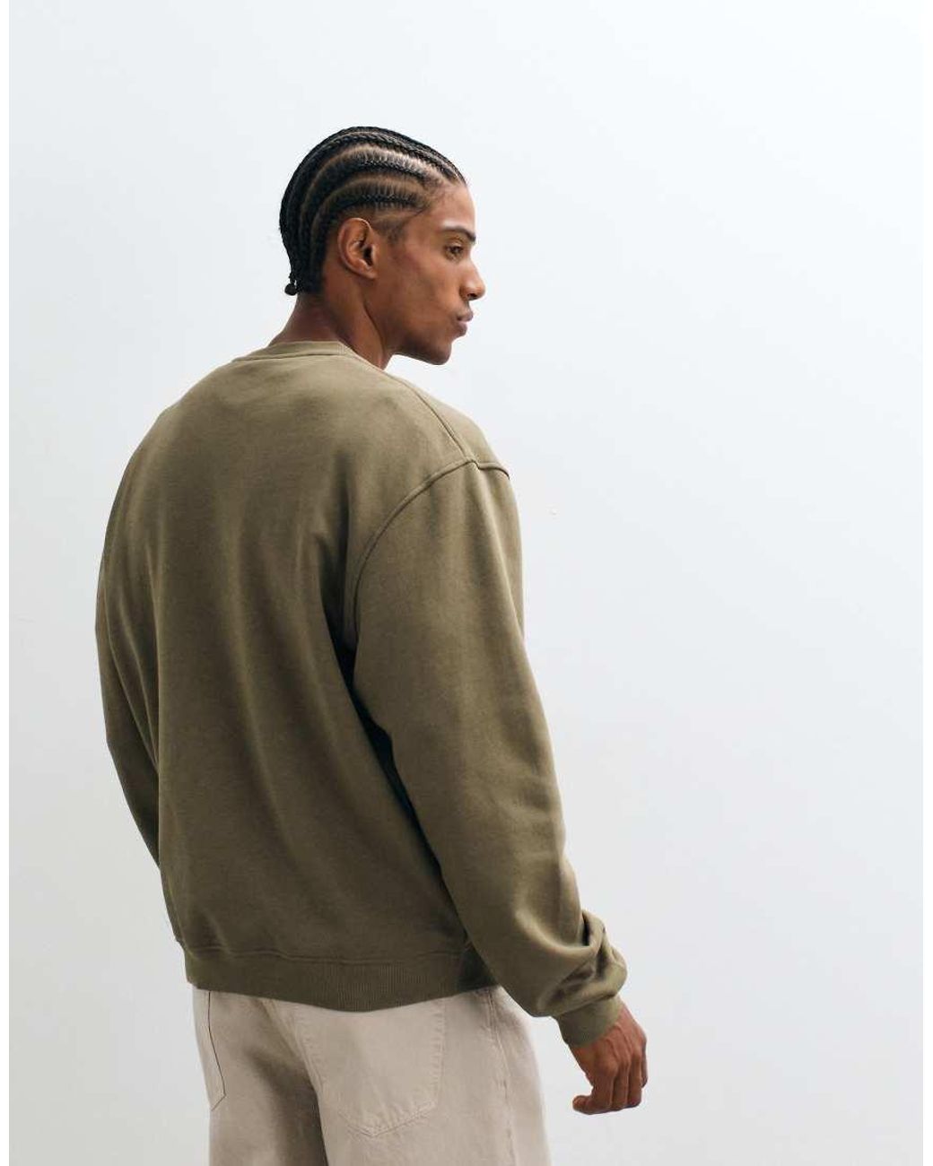 ASOS Natural Essentials Relaxed Boxy Sweatshirt for men