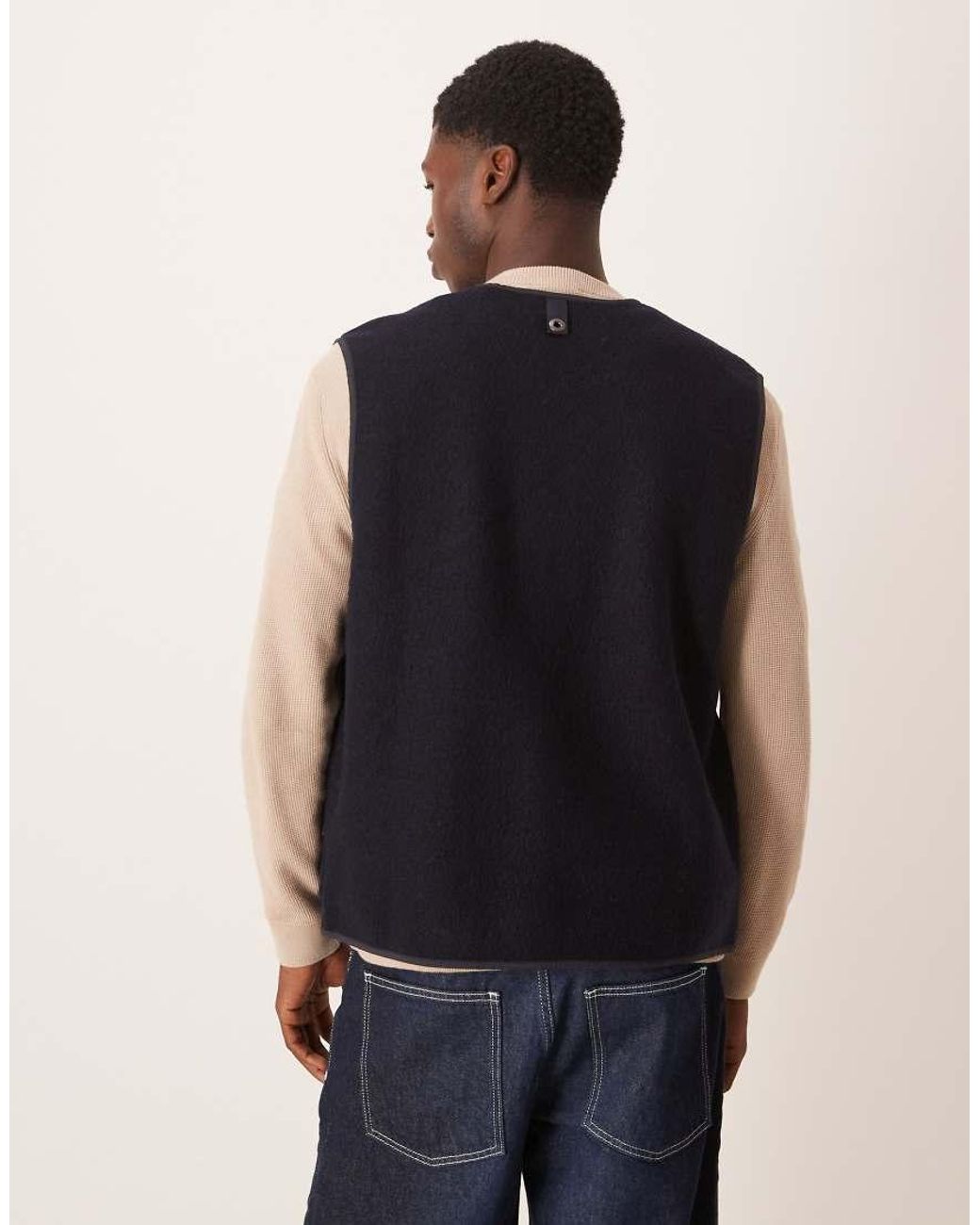 ARKET Blue Boiled Wool Vest for men