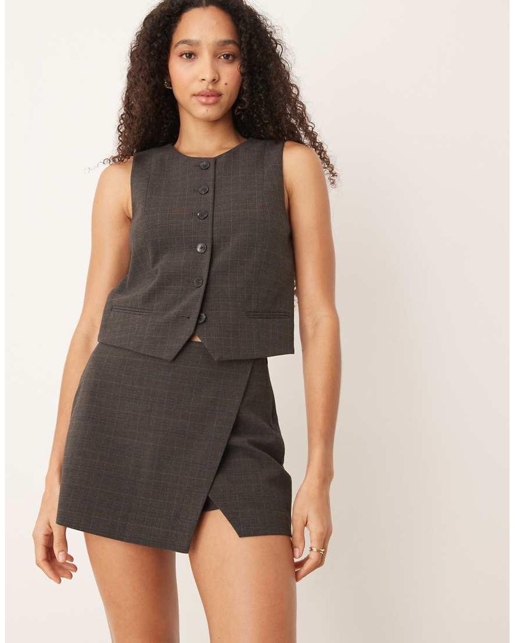 Mango Natural Stuard Tailored Mini Skirt Co-ord