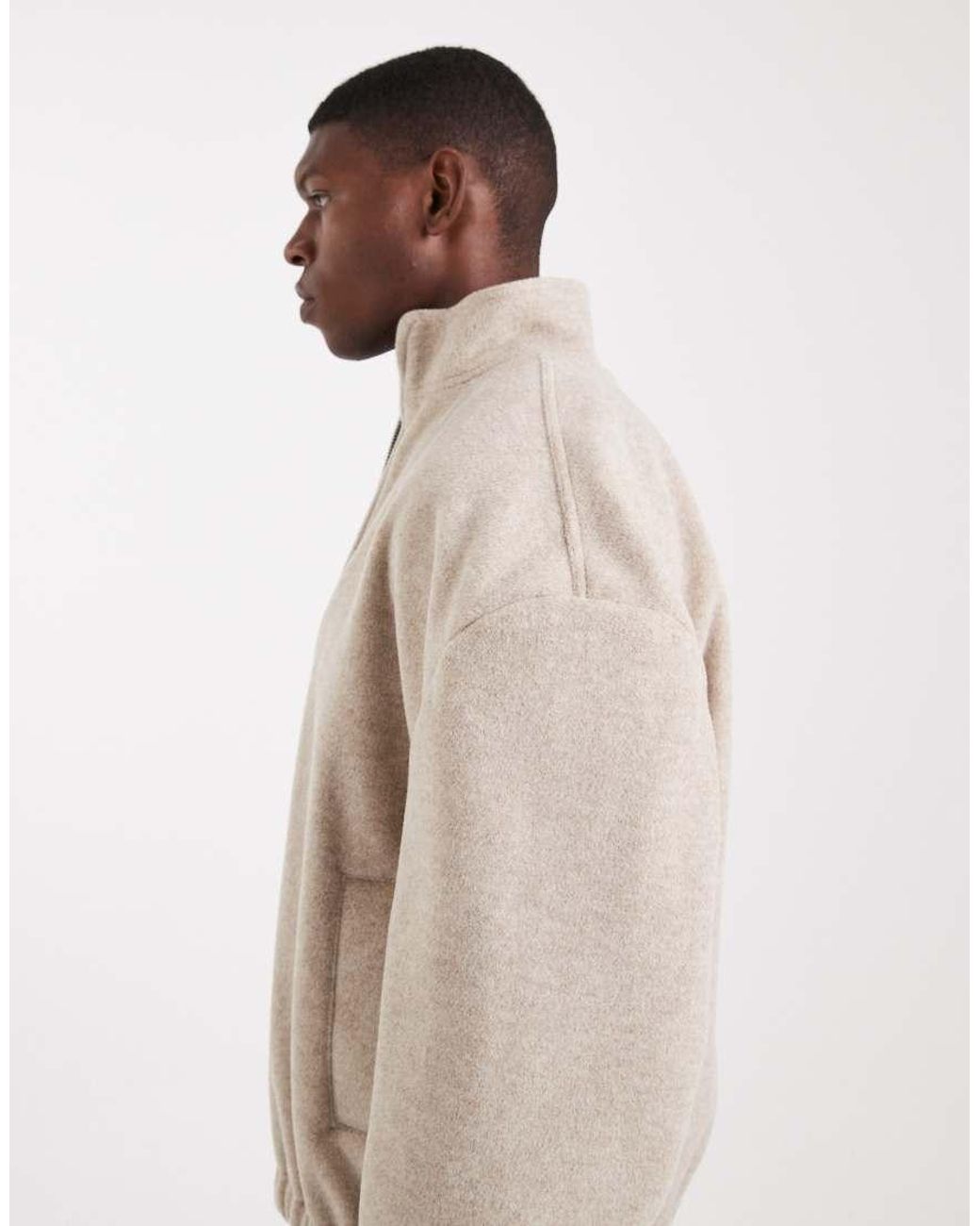 ASOS Natural Wool Look Track Jacket for men