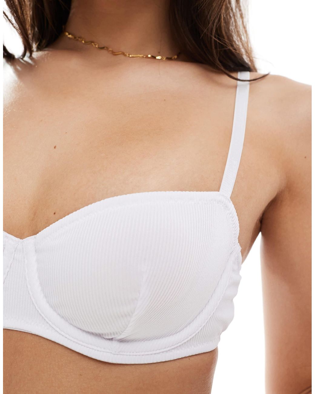 ASOS White Rue Rib Underwired Bra