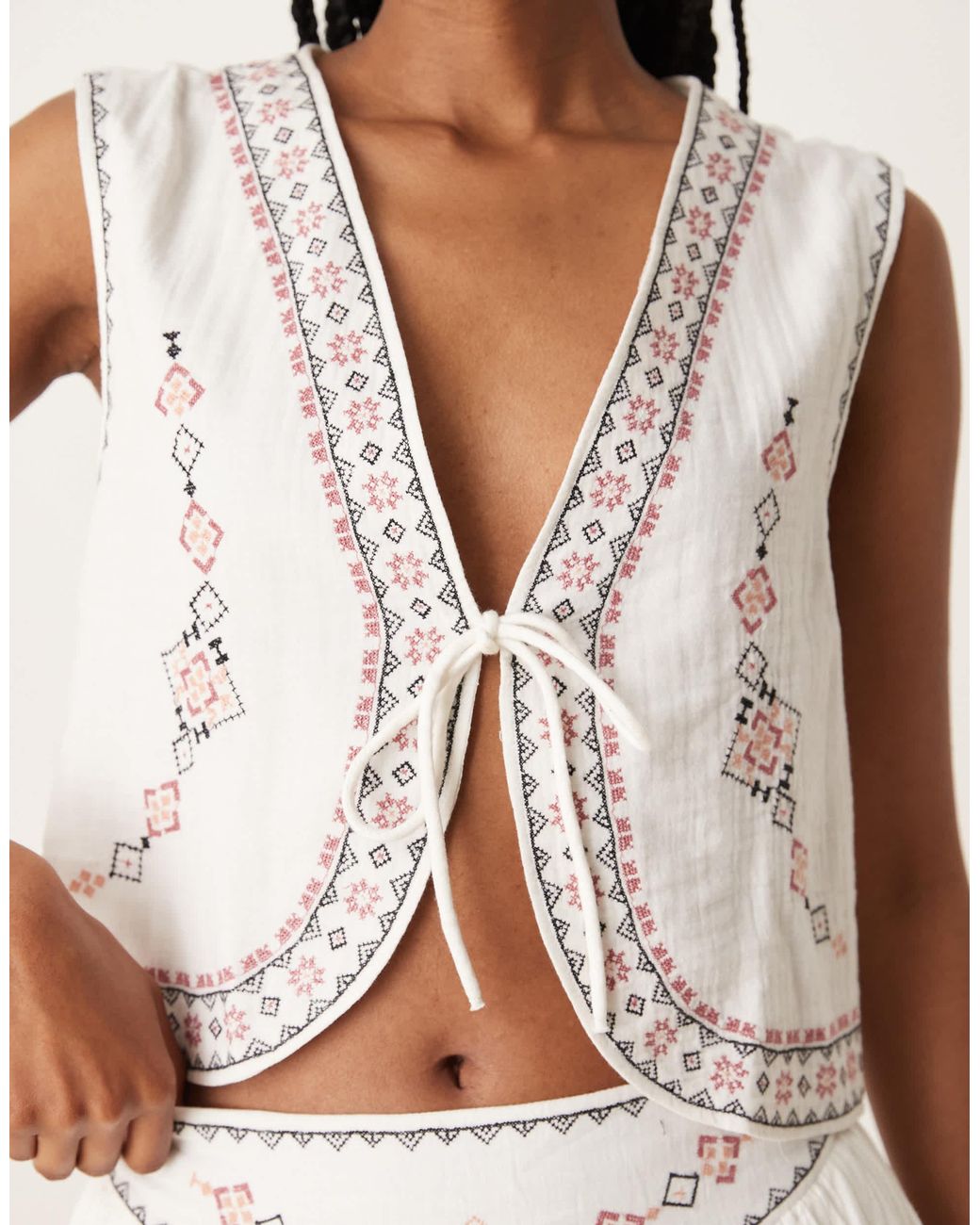 Threadbare Natural – gewebte weste aus baumwolle