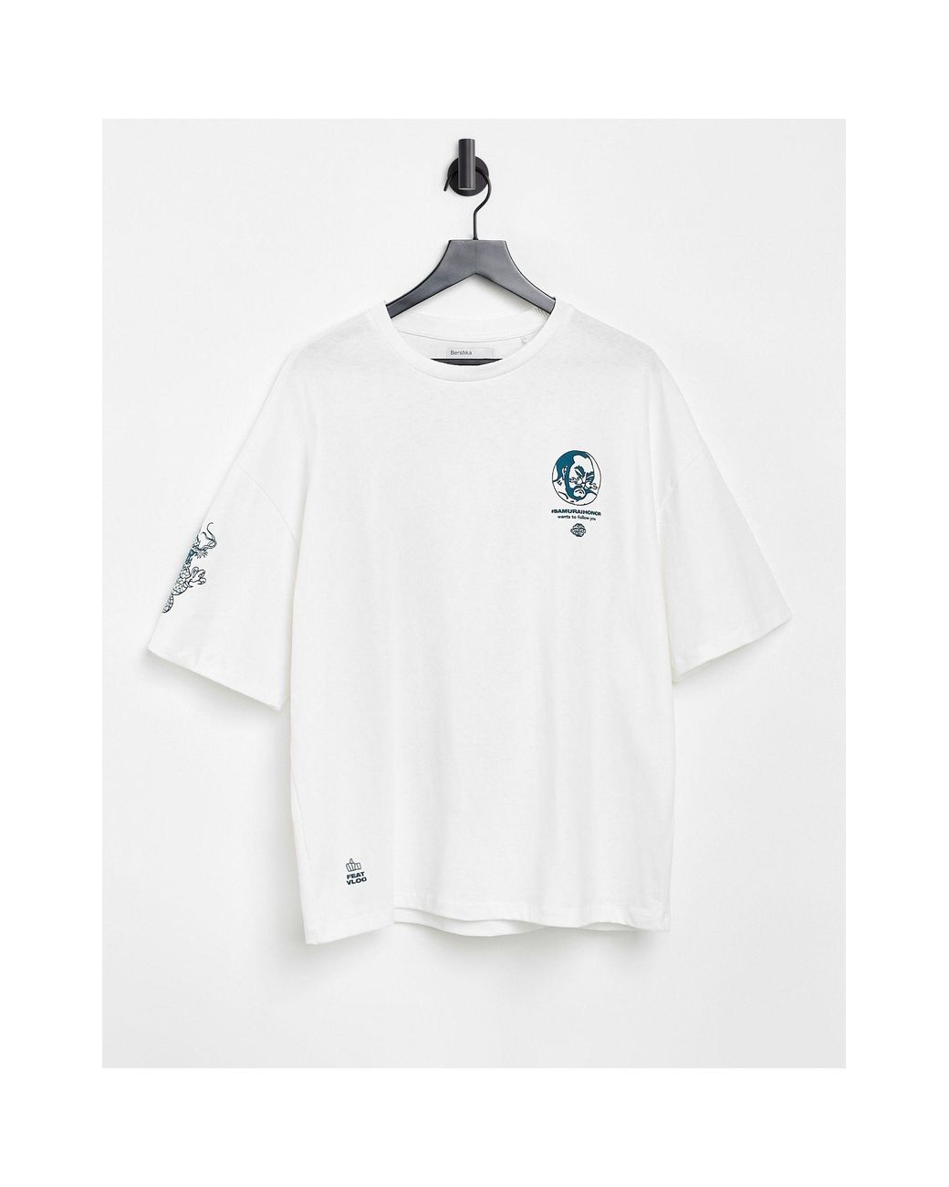 Bershka T-shirt Met Samurai-print Op in het Wit voor heren | Lyst NL