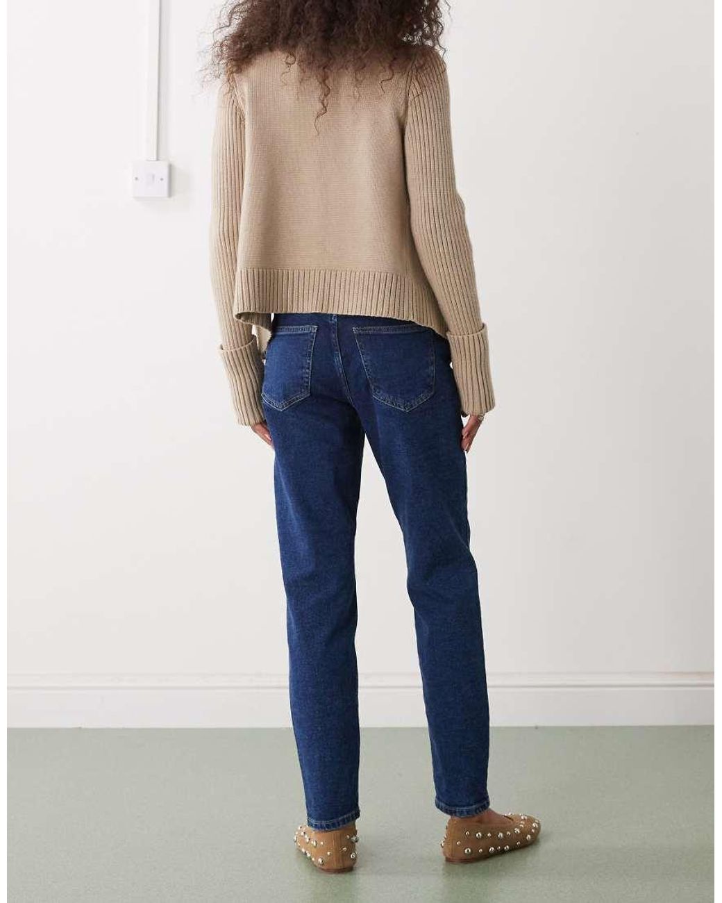 Noisy May Blue Moni High Rise Slim Straight Jeans