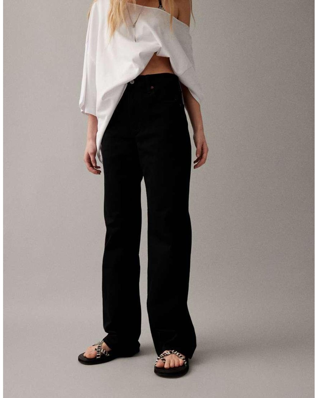 Abercrombie & Fitch Gray High Rise 90's Fit Relaxed Jean