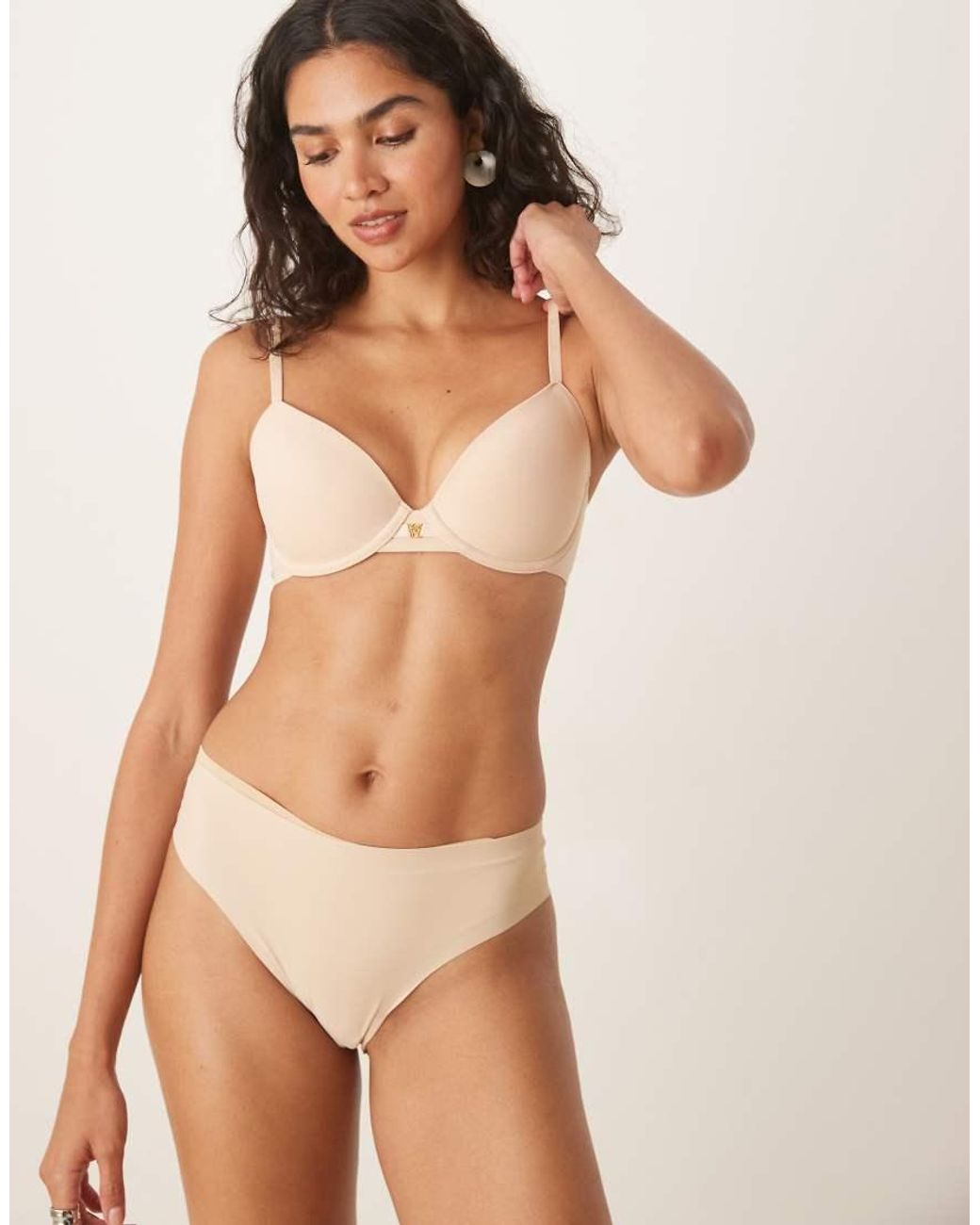 Boux Avenue Brown Ultra Light Microfibre Plunge T-Shirt Bra