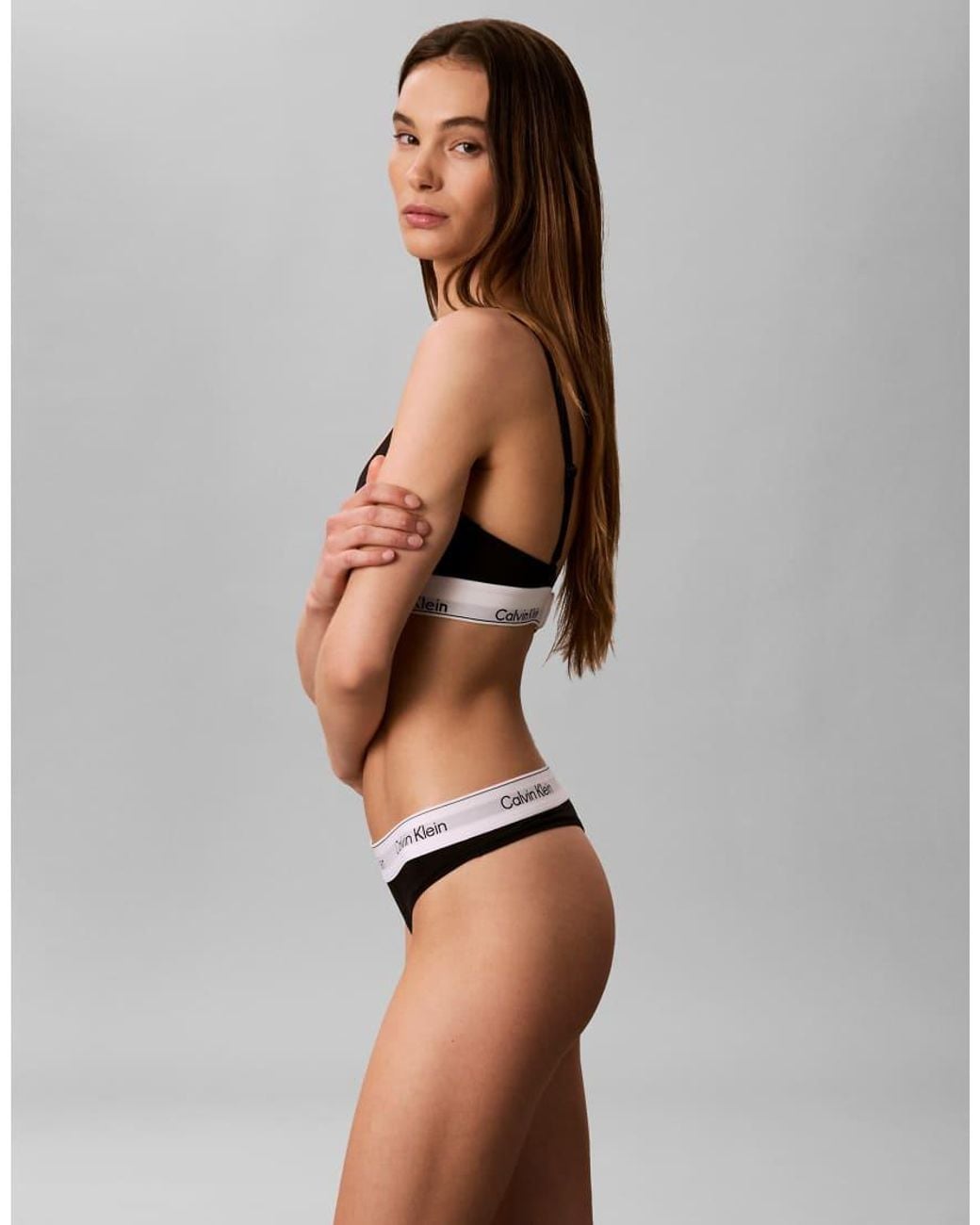 Calvin Klein White Icon Cotton Modal G-string 2pk