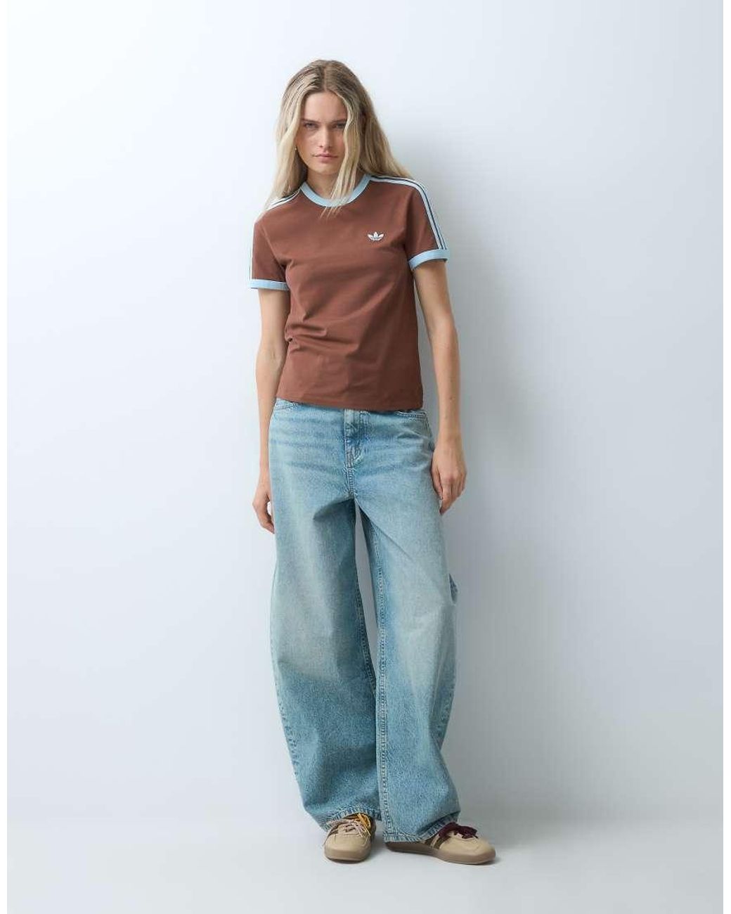 Adidas Originals Brown Cali Three Stripe T-shirt
