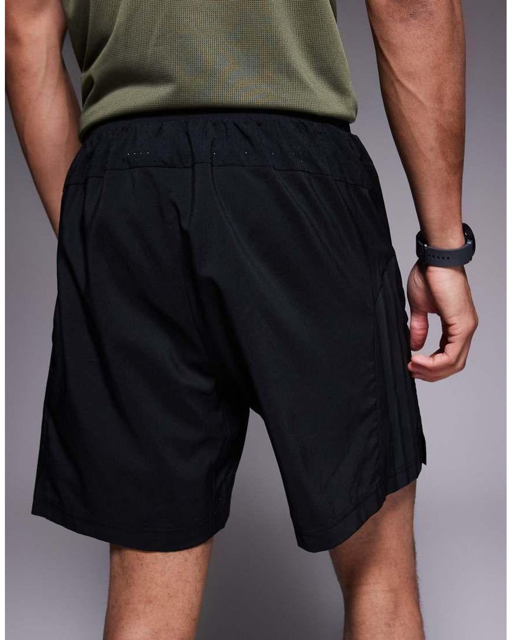 Adidas Originals Black Adidas Training Shorts With Three Stripes for men