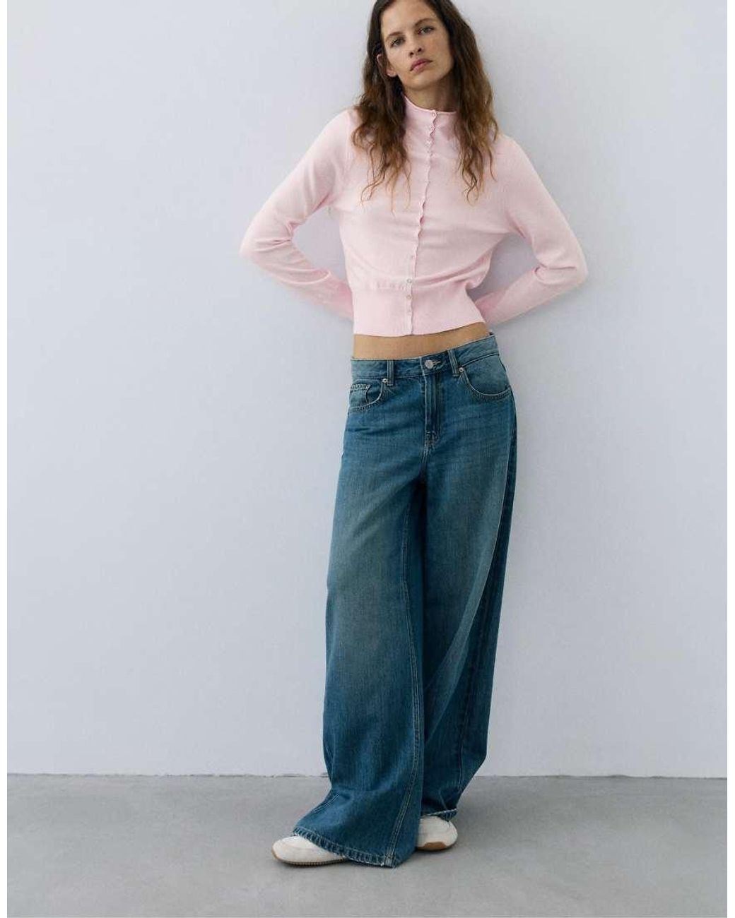 Pull&Bear Pink High-neck Cardigan