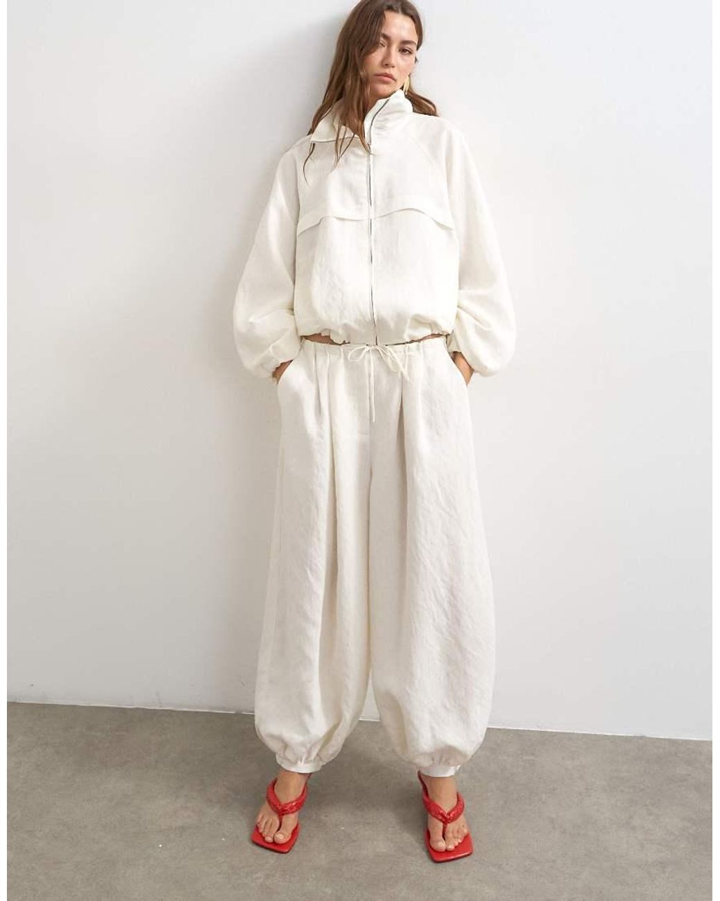 TOPSHOP White Co Ord Modal Balloon Trouser