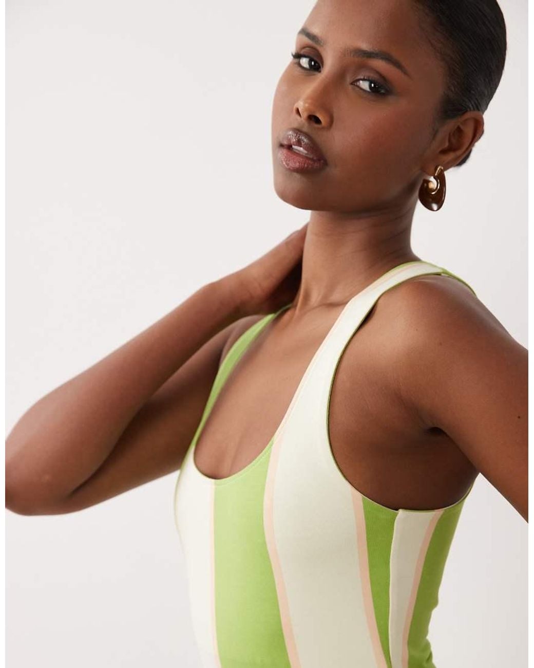 ASOS Green Scoop Neck Maxi Dress
