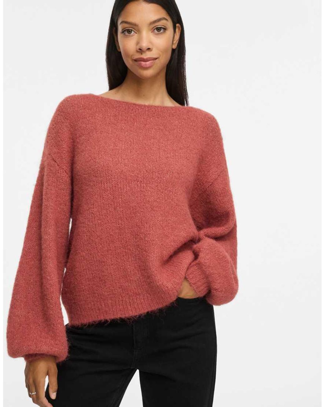 Vila Red Knitted Pullover