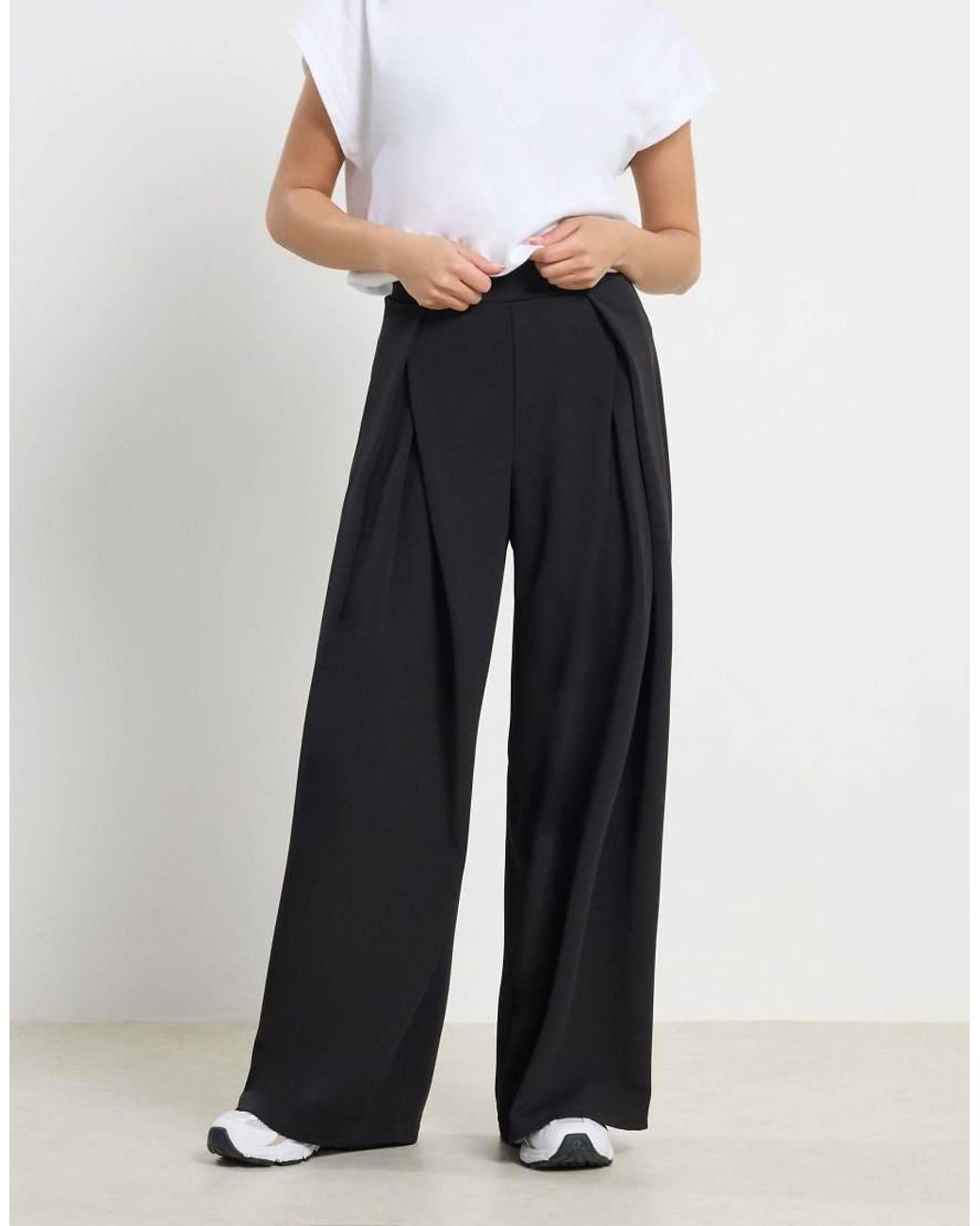 PixieGirl Blue Petite Pleated Wide Leg Trousers