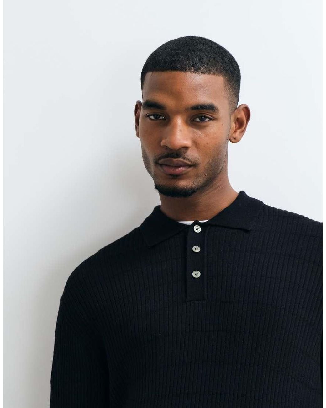 Jack & Jones Blue Button Down Ribbed Sweater for men