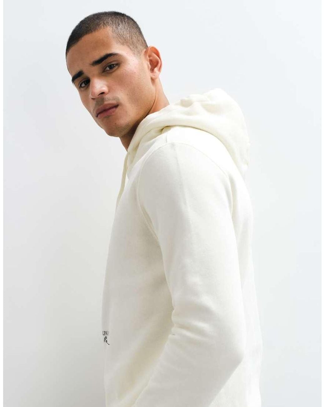 Polo Ralph Lauren White Bear Print Hoodie for men