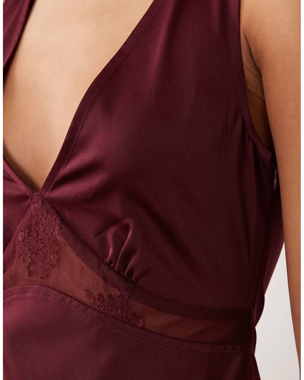 Motel Red Zarita Midaxi Satin Dress