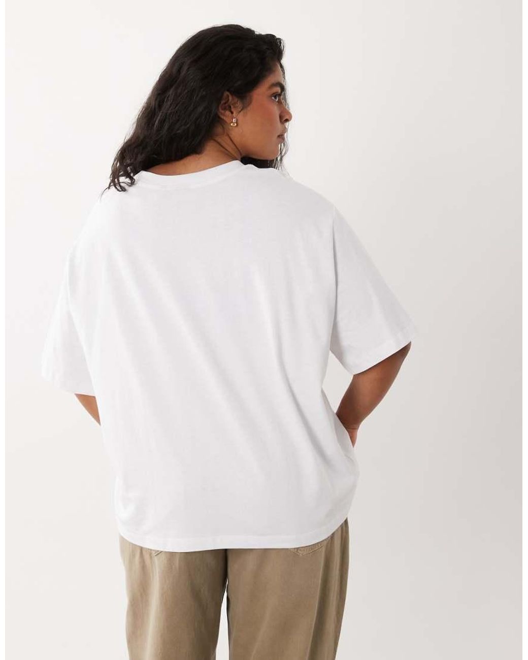 ASOS White Asos Design Curve Oversized T-shirt With Watercolour Flower Graphic