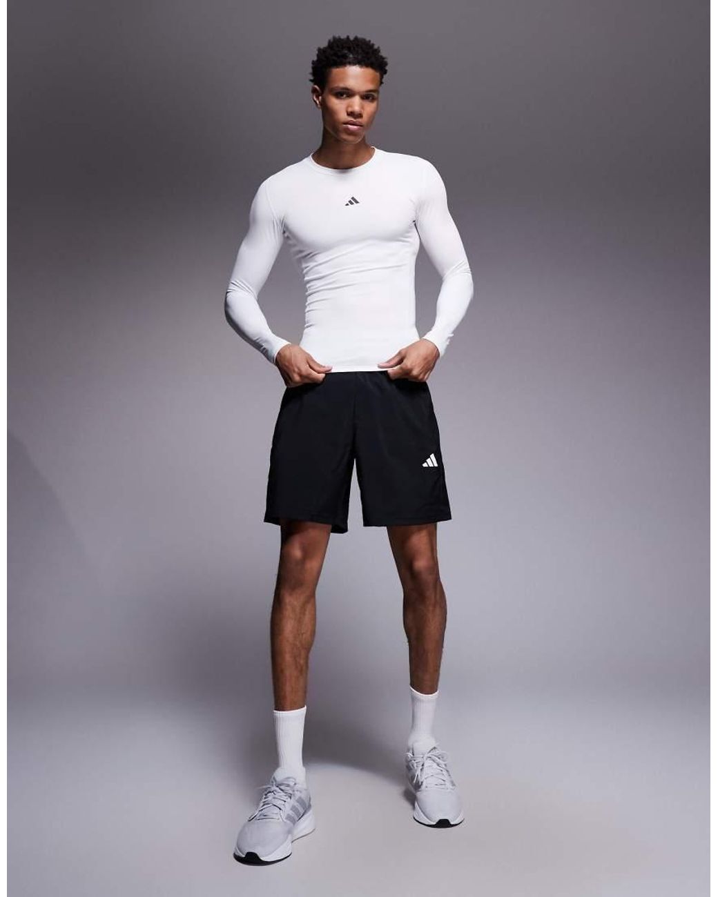 Adidas Originals Gray Adidas Training Tech Fit Long Sleeve Top for men
