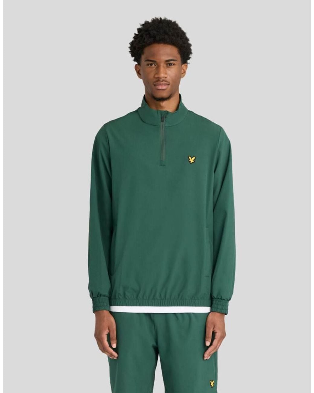Lyle & Scott Green Mid Jackets Padel Active Overhead Jacket for men